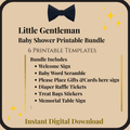 Little Gentleman Baby Shower Printable Bundle } INSTANT DOWNLOAD