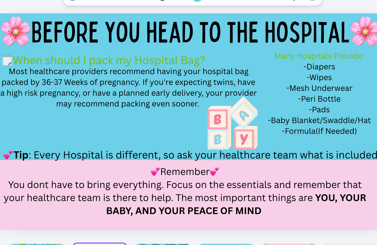 Hospital Bag Planning Bundle