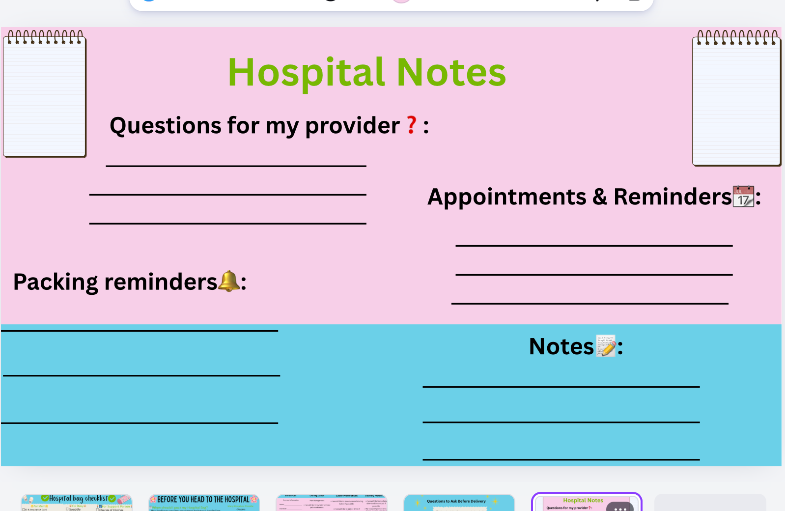 Hospital Bag Planning Bundle