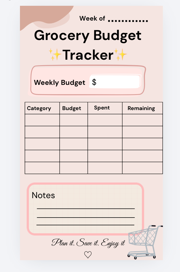 Weekly Grocery Planner Bundle